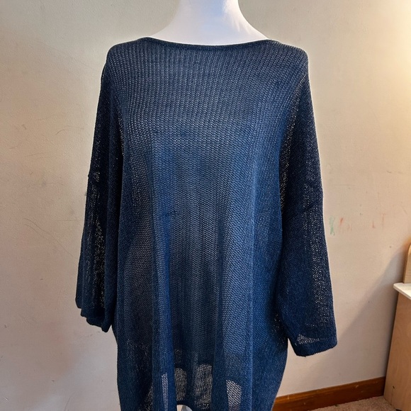 J. Jill Sweaters - JJill open knit Women's Navy Sweater 2x